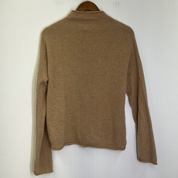 J. Crew - Tan Mock-neck 100 Percent Cashmere Long Sleeve Soft Sweater Size Sm - Picture 10 of 11